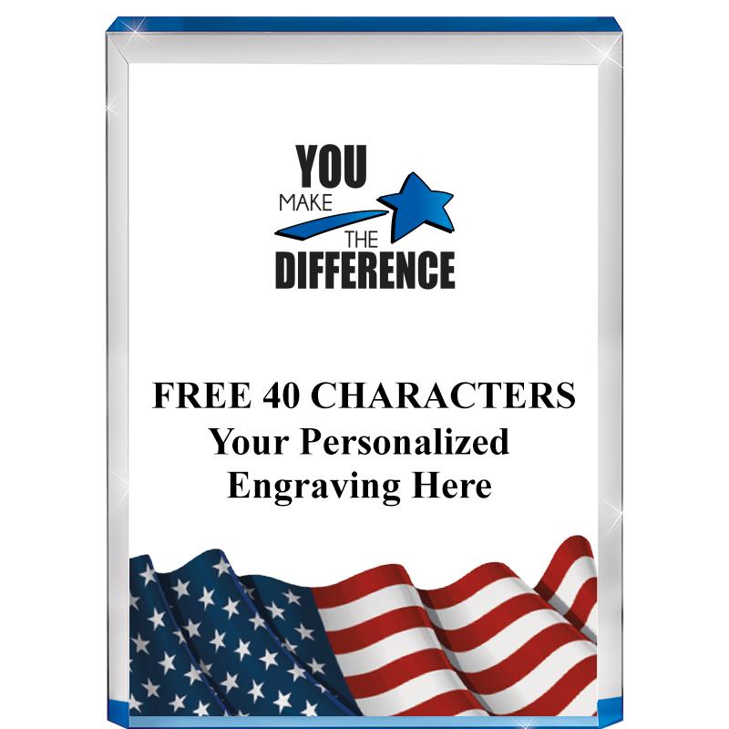 4" FLAG BLUE BILLBOARD ACRYLIC