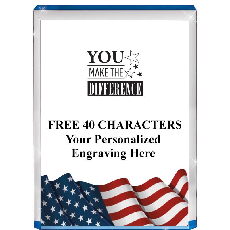 4" FLAG BLUE BILLBOARD ACRYLIC