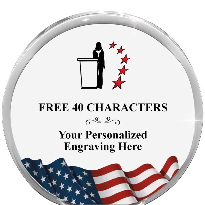 4" FLAG ORBIT ACRYLIC