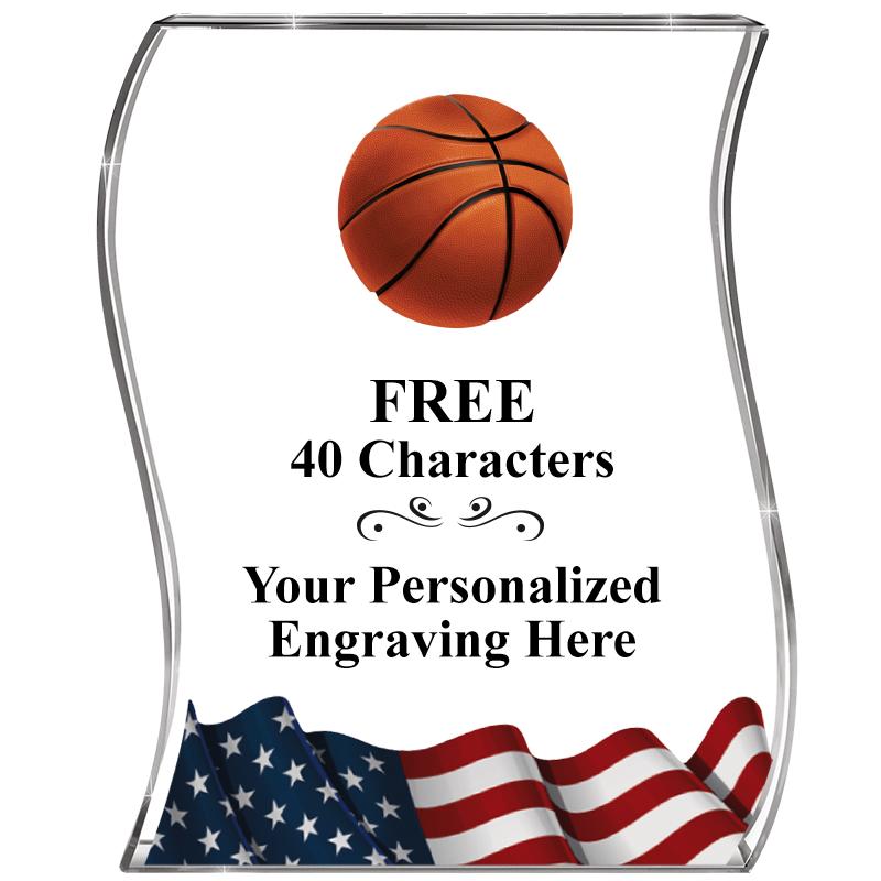 4" FLAG WAVE ACRYLIC