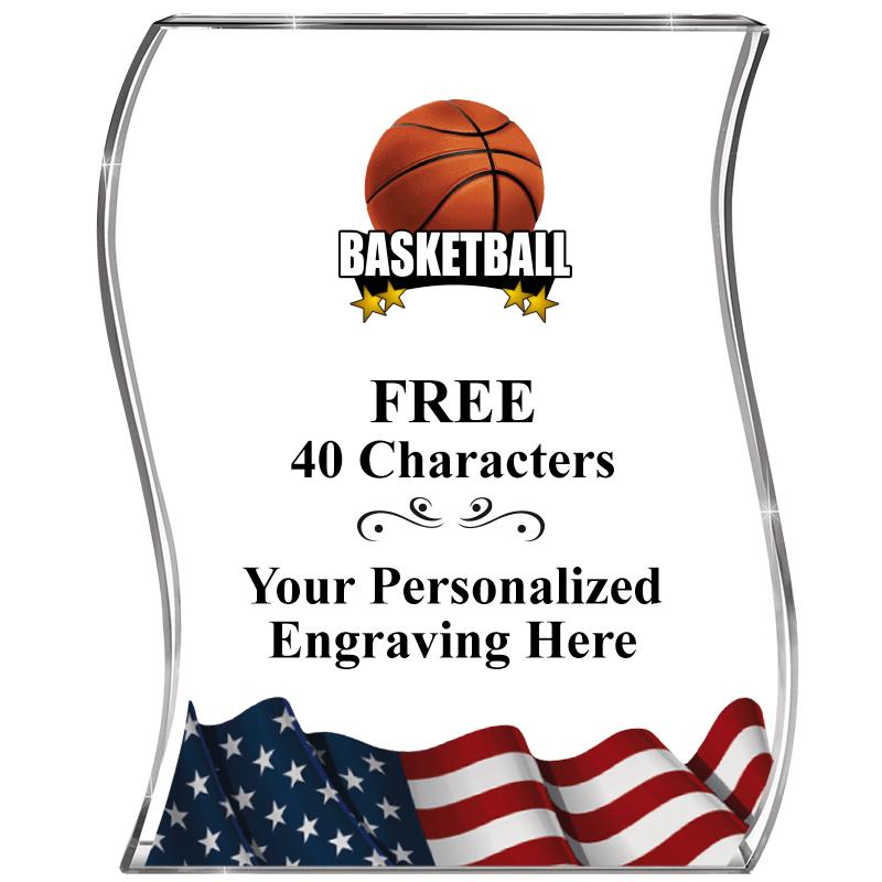 4" FLAG WAVE ACRYLIC