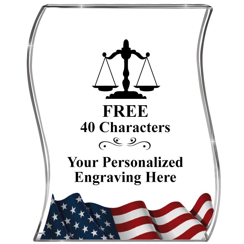 4" FLAG WAVE ACRYLIC