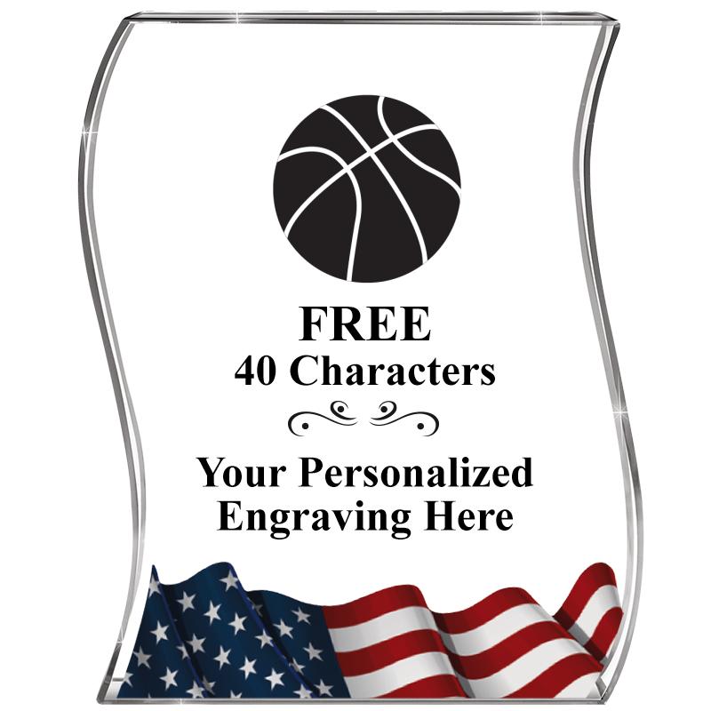 4" FLAG WAVE ACRYLIC