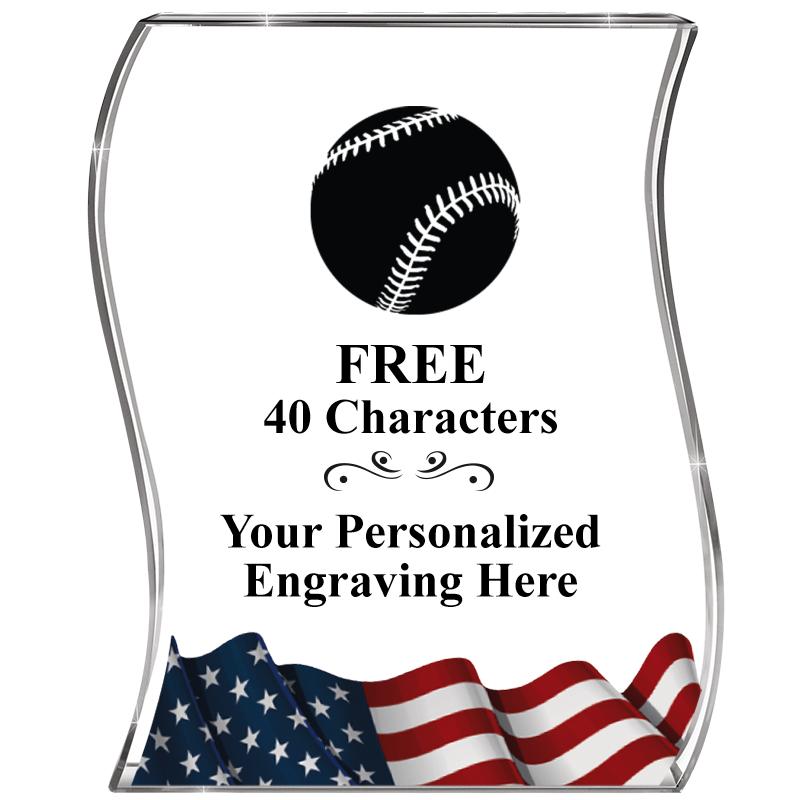 4" FLAG WAVE ACRYLIC