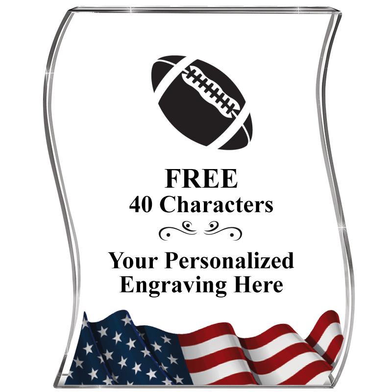 4" FLAG WAVE ACRYLIC