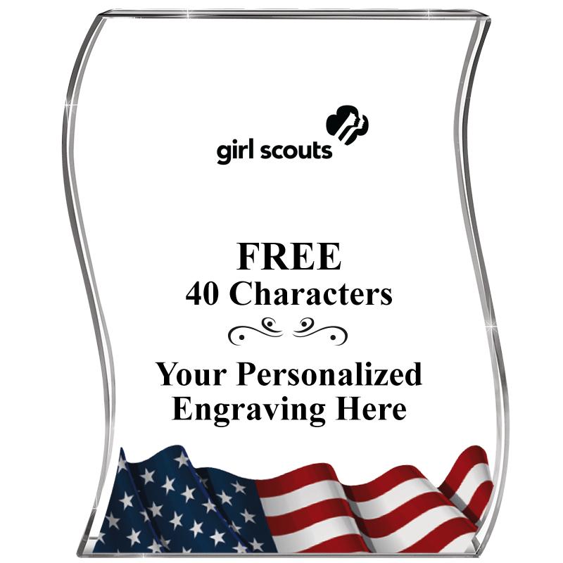 4" FLAG WAVE ACRYLIC