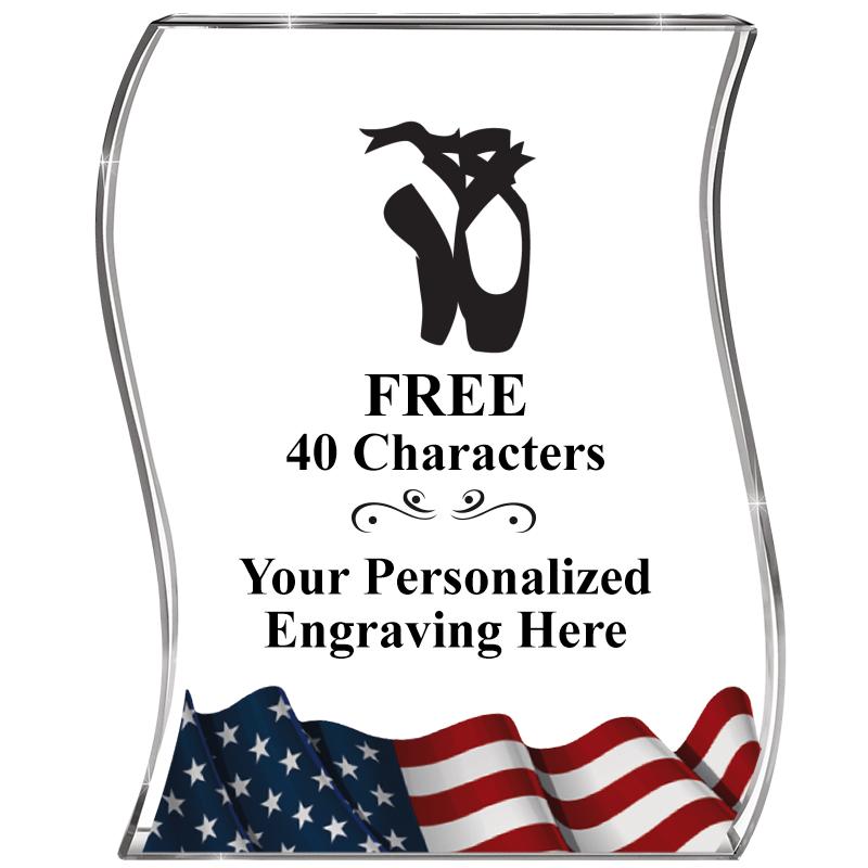 4" FLAG WAVE ACRYLIC