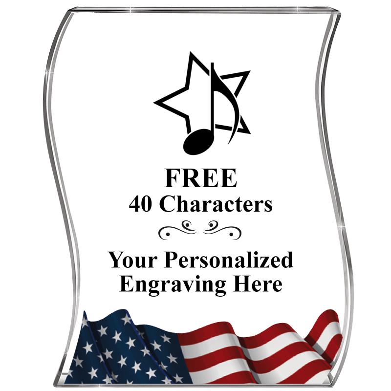 4" FLAG WAVE ACRYLIC