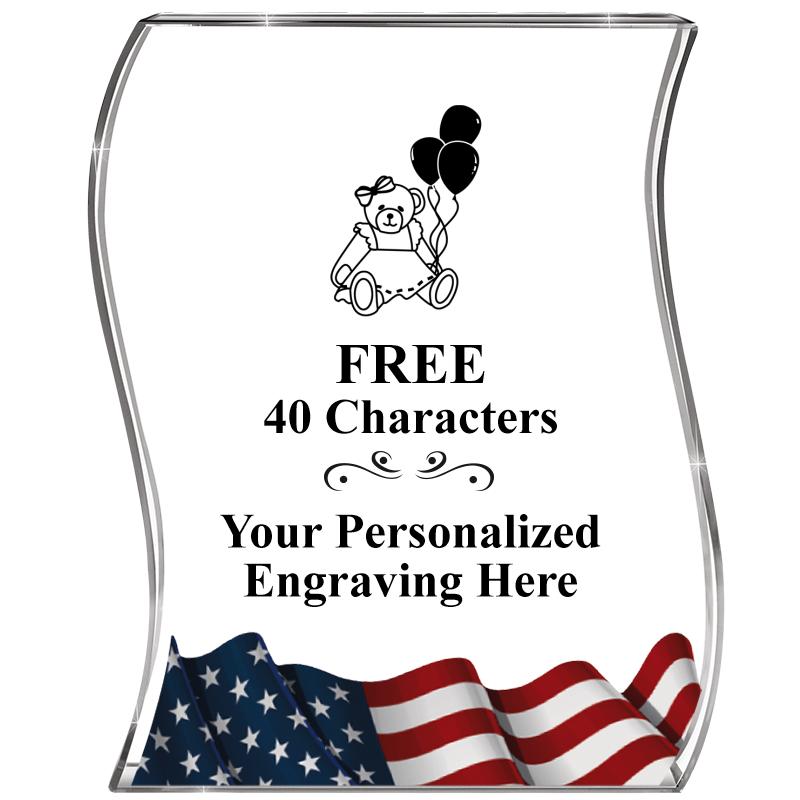 4" FLAG WAVE ACRYLIC