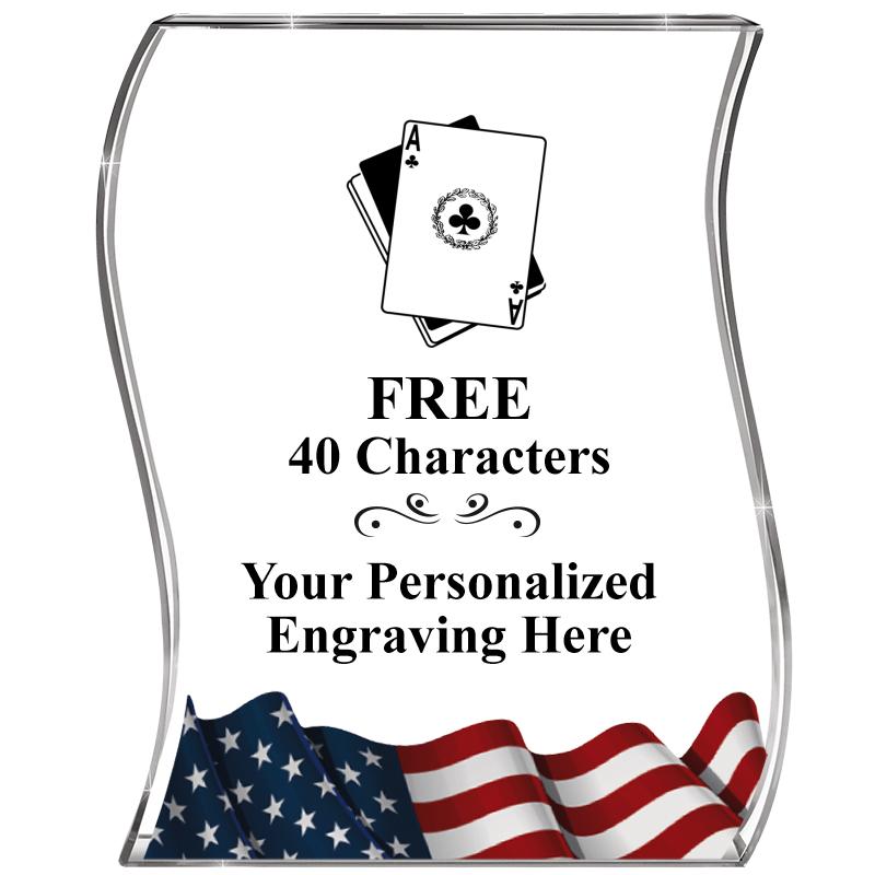 4" FLAG WAVE ACRYLIC