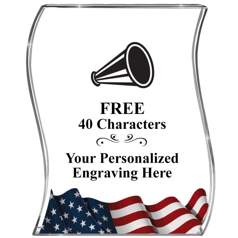 4" FLAG WAVE ACRYLIC