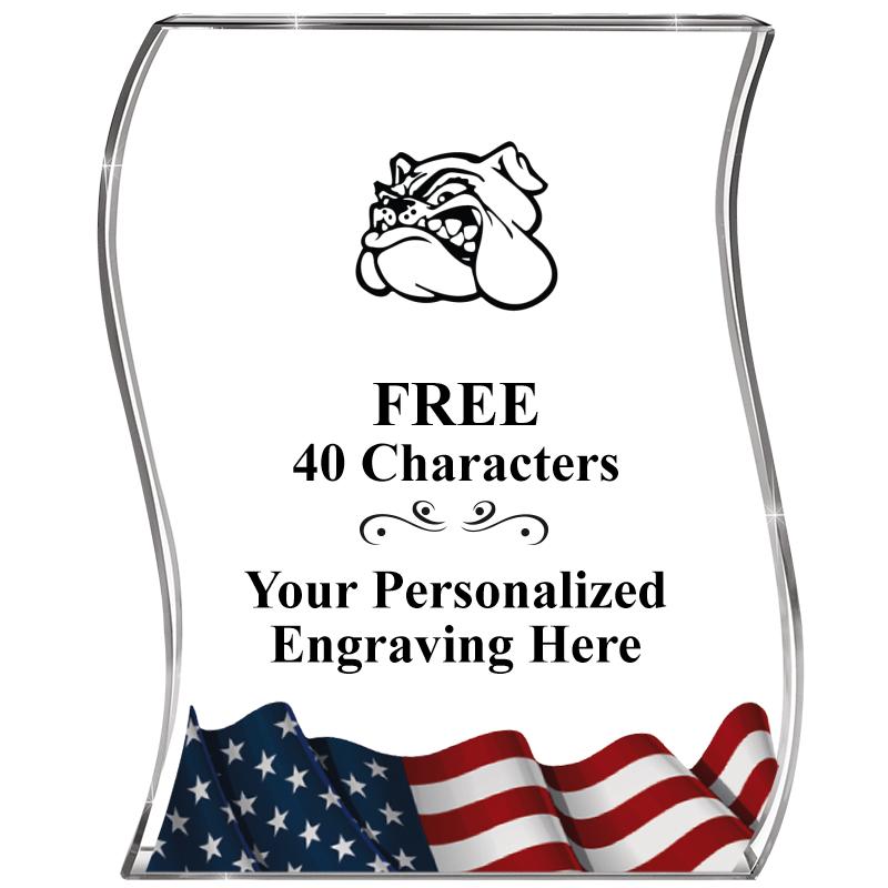 4" FLAG WAVE ACRYLIC