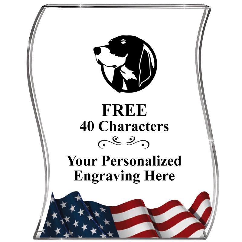 4" FLAG WAVE ACRYLIC