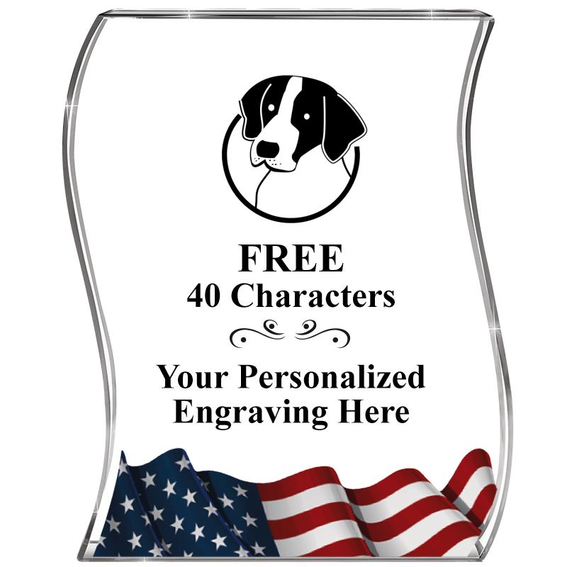 4" FLAG WAVE ACRYLIC