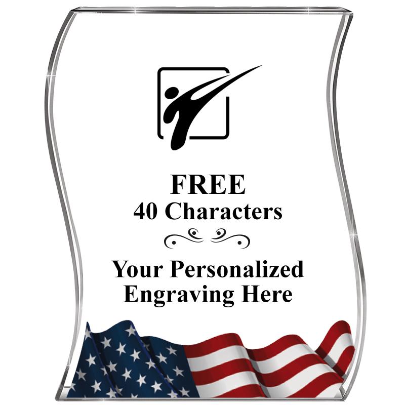 4" FLAG WAVE ACRYLIC