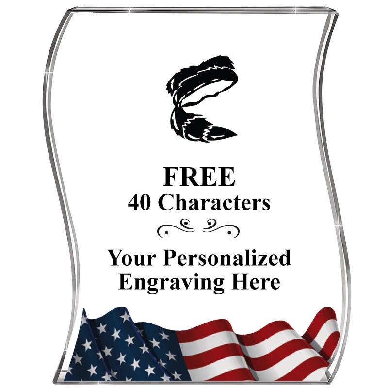 4" FLAG WAVE ACRYLIC