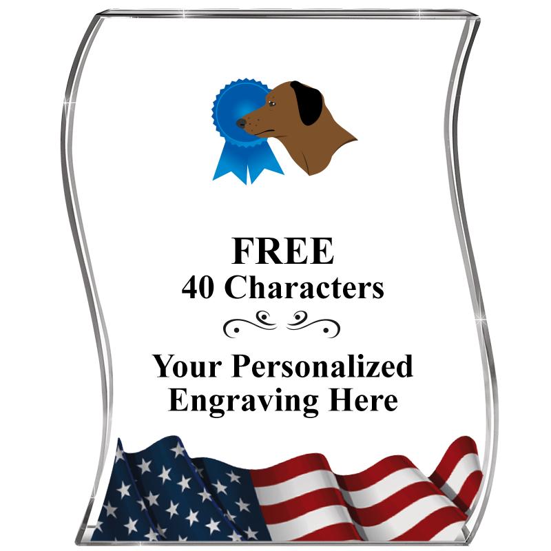 4" FLAG WAVE ACRYLIC