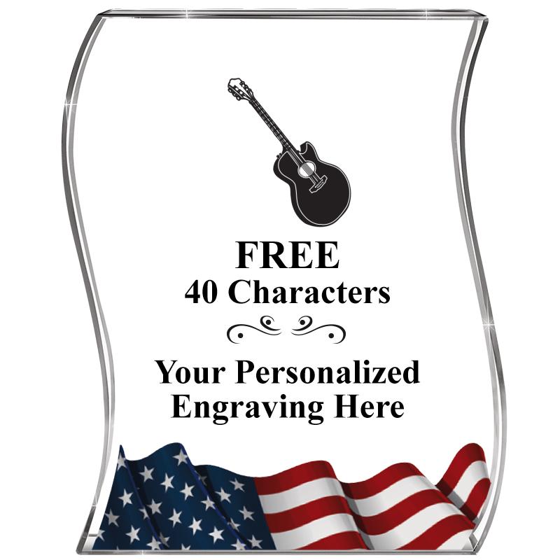 4" FLAG WAVE ACRYLIC