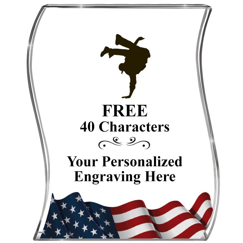 4" FLAG WAVE ACRYLIC