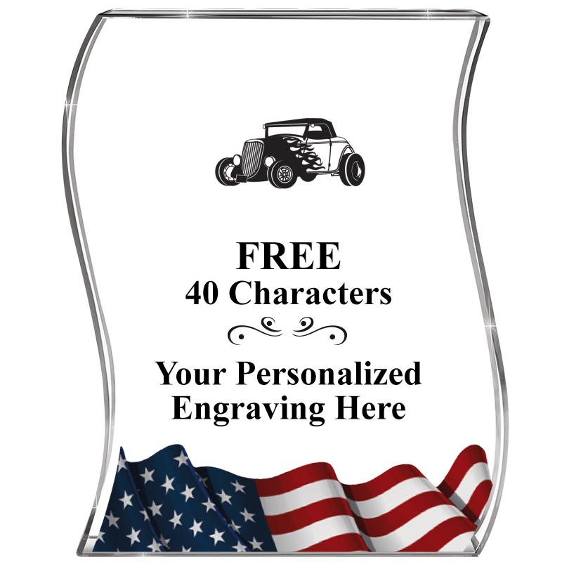 4" FLAG WAVE ACRYLIC