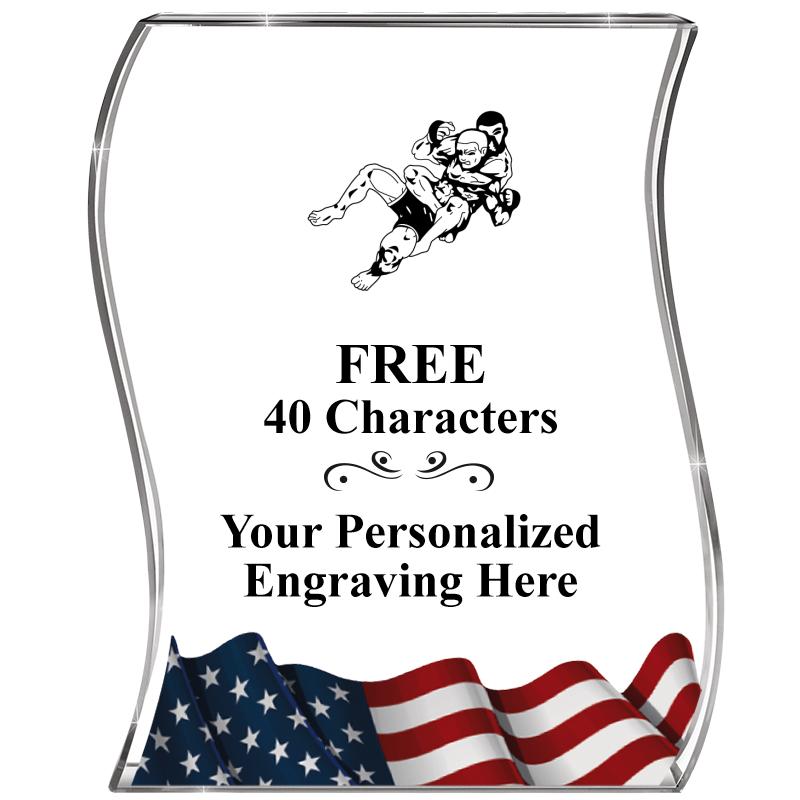 4" FLAG WAVE ACRYLIC