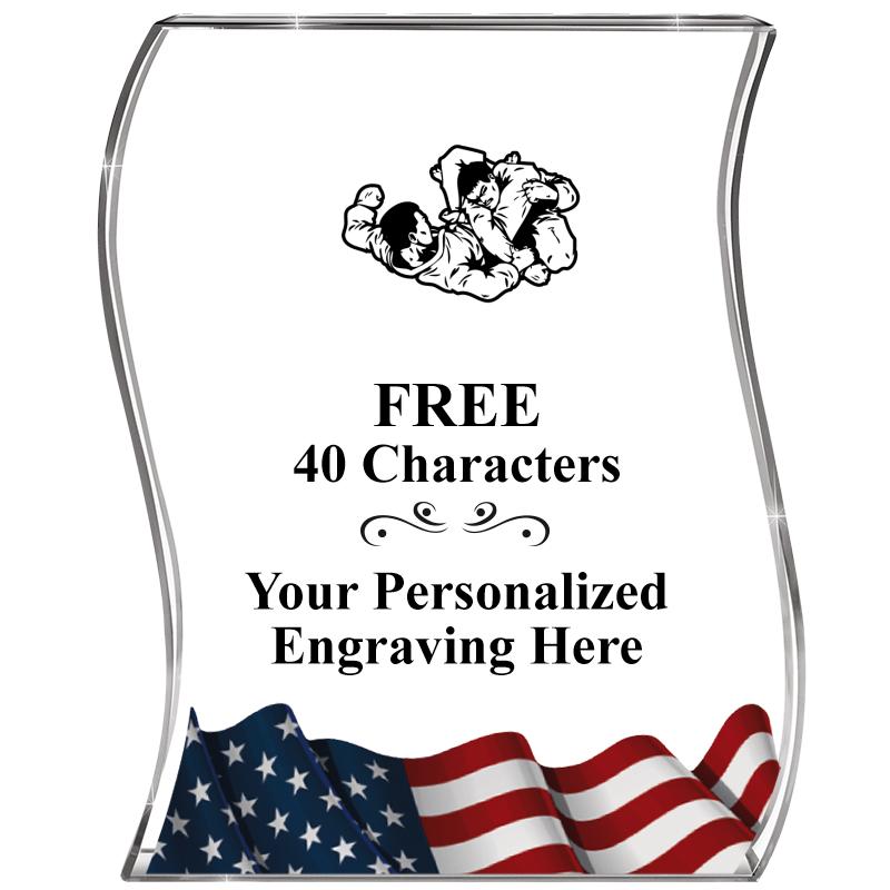 4" FLAG WAVE ACRYLIC