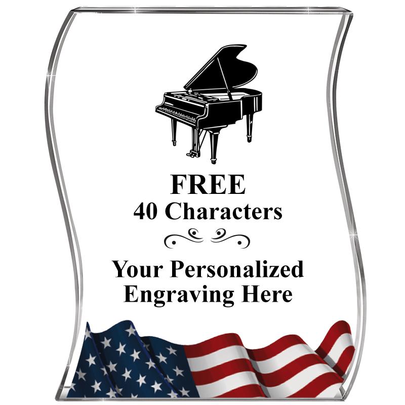 4" FLAG WAVE ACRYLIC