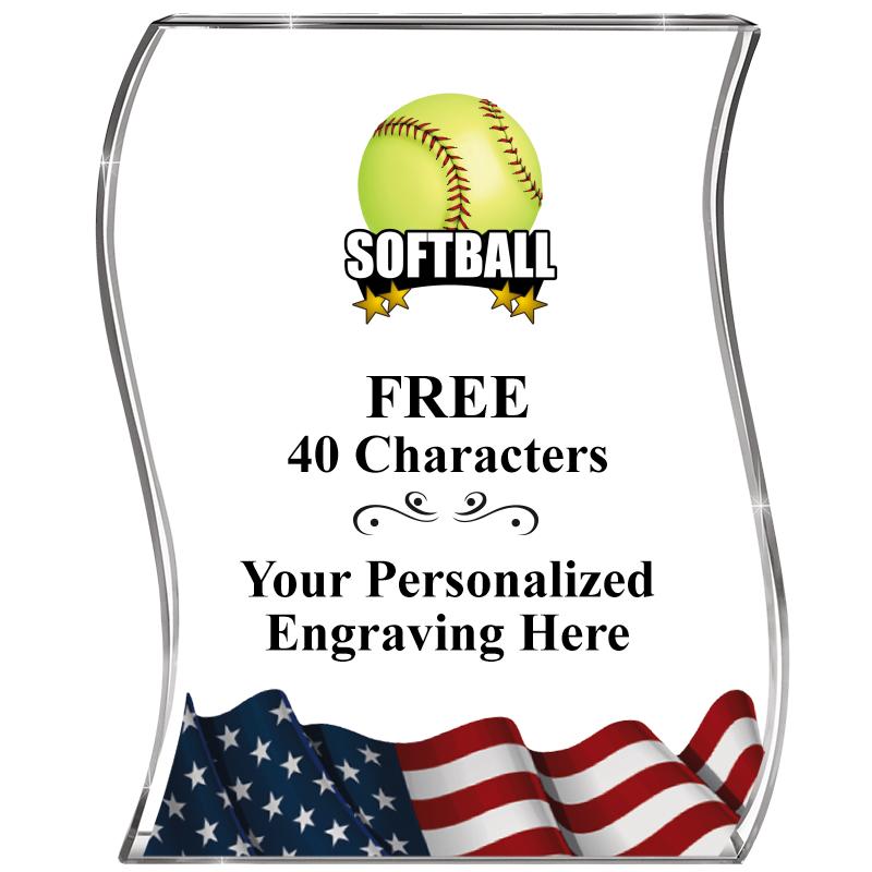 4" FLAG WAVE ACRYLIC