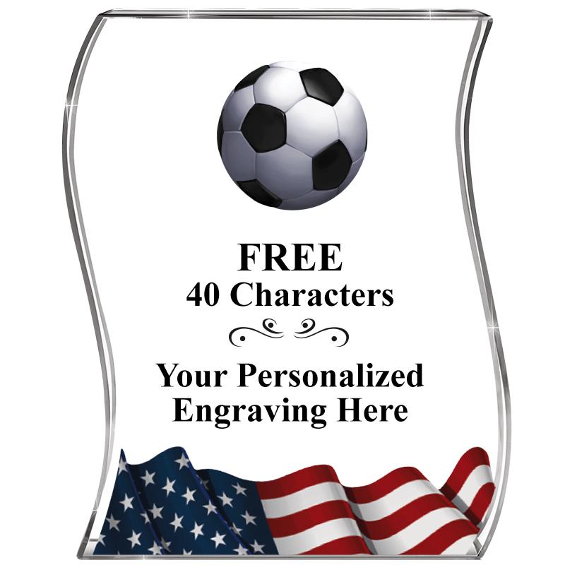 4" FLAG WAVE ACRYLIC