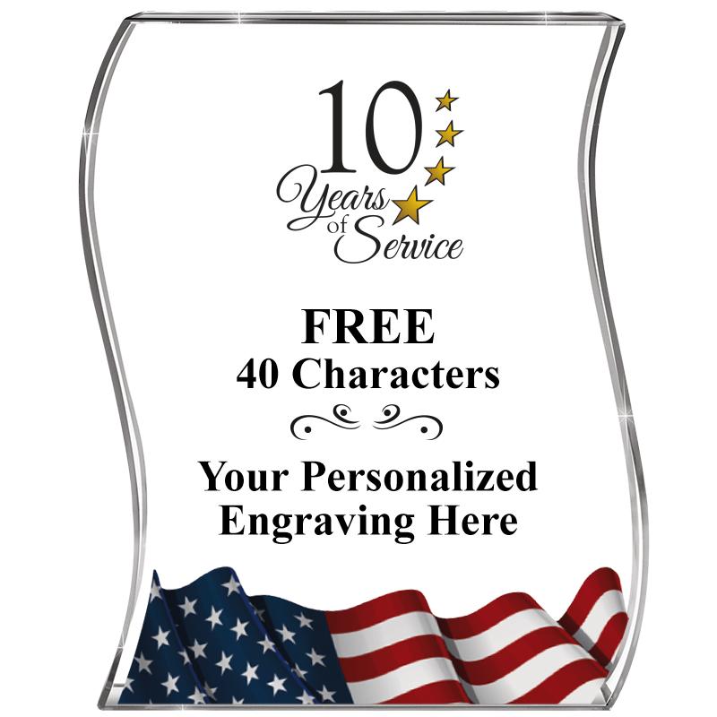 4" FLAG WAVE ACRYLIC