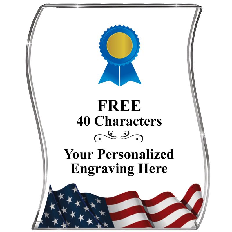 4" FLAG WAVE ACRYLIC