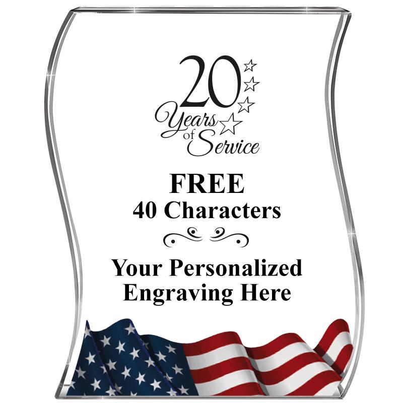 4" FLAG WAVE ACRYLIC