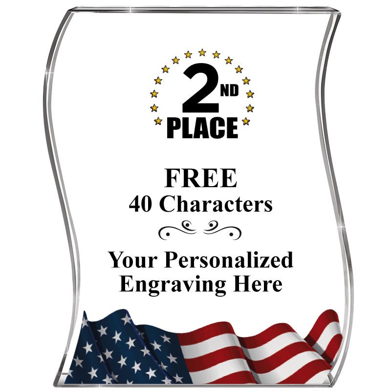 4" FLAG WAVE ACRYLIC