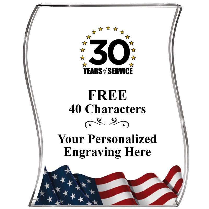 4" FLAG WAVE ACRYLIC