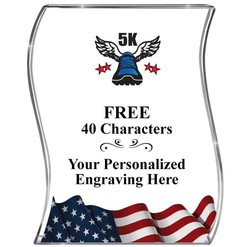 4" FLAG WAVE ACRYLIC