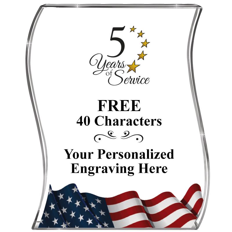 4" FLAG WAVE ACRYLIC