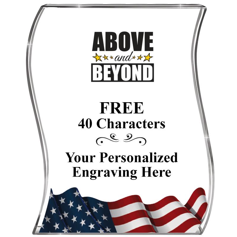 4" FLAG WAVE ACRYLIC