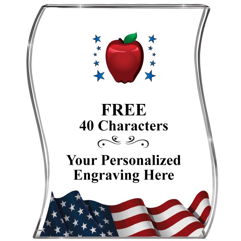 4" FLAG WAVE ACRYLIC