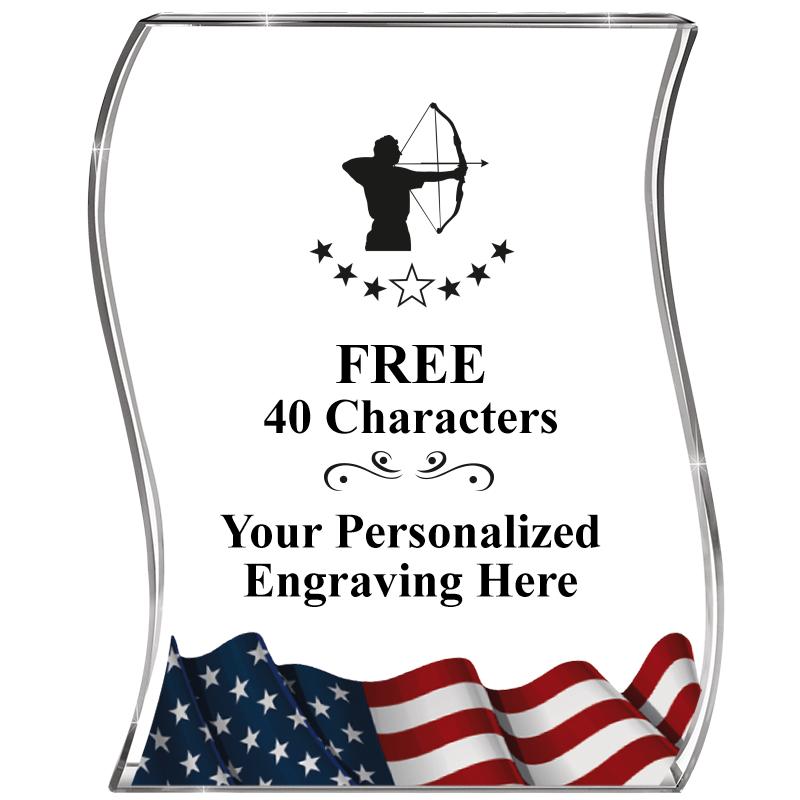 4" FLAG WAVE ACRYLIC