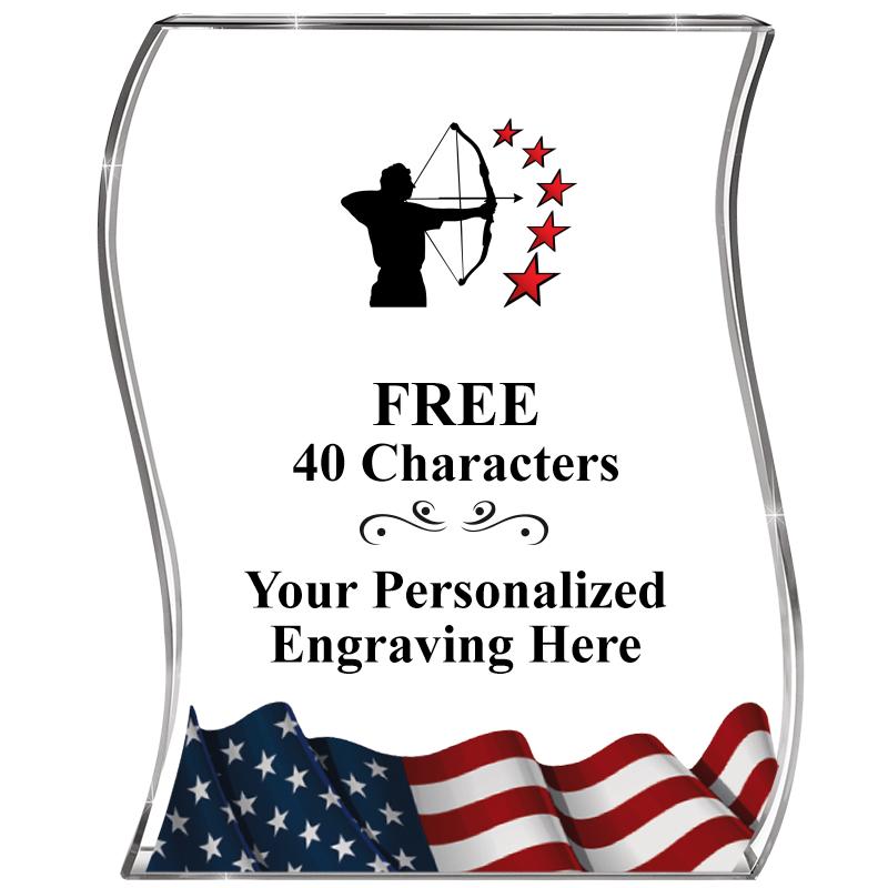 4" FLAG WAVE ACRYLIC