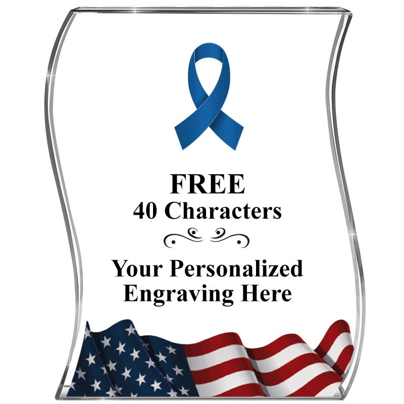 4" FLAG WAVE ACRYLIC