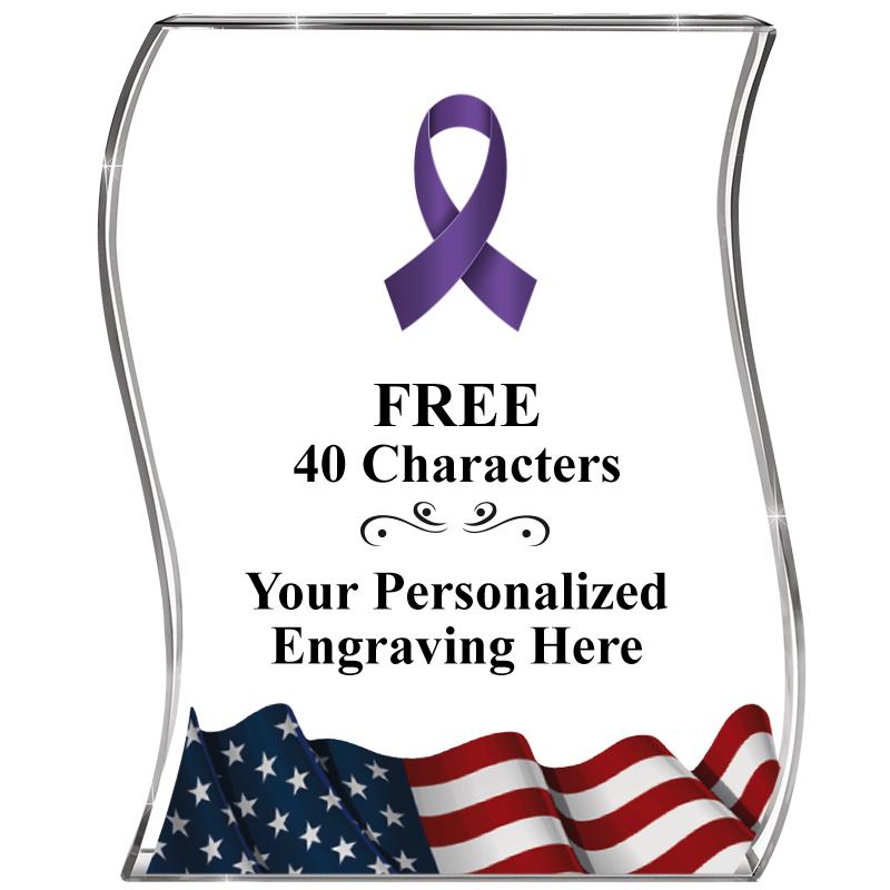 4" FLAG WAVE ACRYLIC