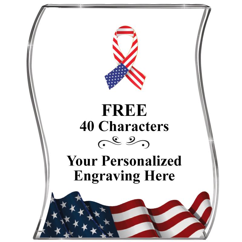 4" FLAG WAVE ACRYLIC