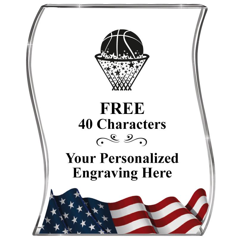 4" FLAG WAVE ACRYLIC