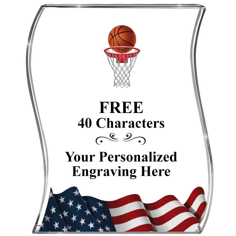 4" FLAG WAVE ACRYLIC