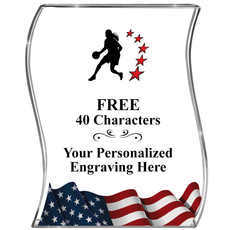 4" FLAG WAVE ACRYLIC