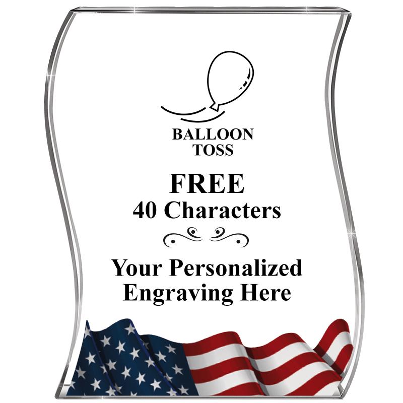 4" FLAG WAVE ACRYLIC