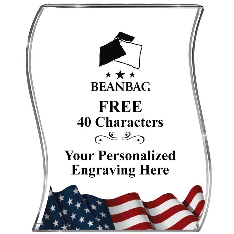 4" FLAG WAVE ACRYLIC