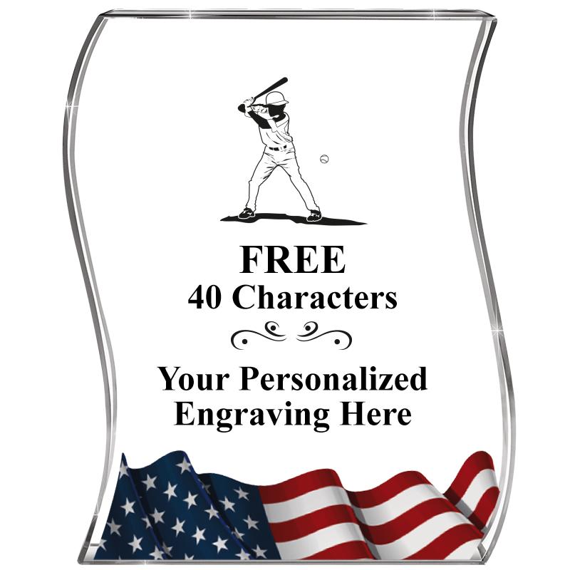 4" FLAG WAVE ACRYLIC