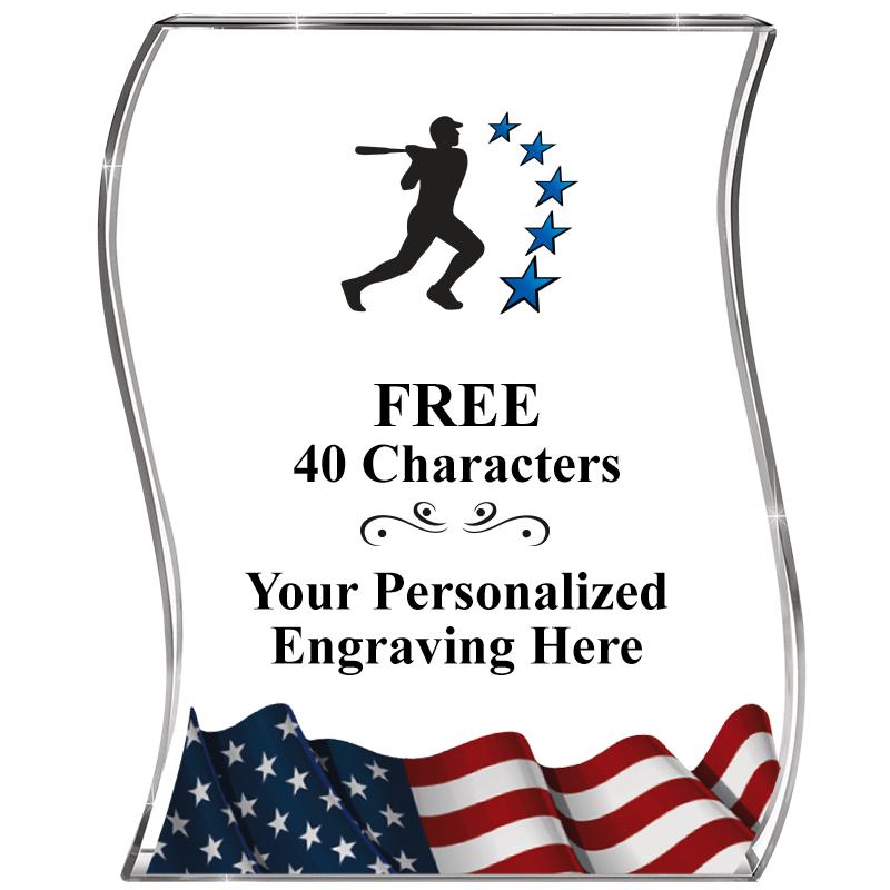 4" FLAG WAVE ACRYLIC